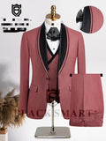 Veste trois 3 pièces rouge bordeaux épique