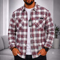 Chemise à carreaux bordeaux et blanc