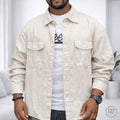 Chemise beige unie à deux poches poitrine