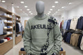 Pull vert sauge oversize à motif lettres