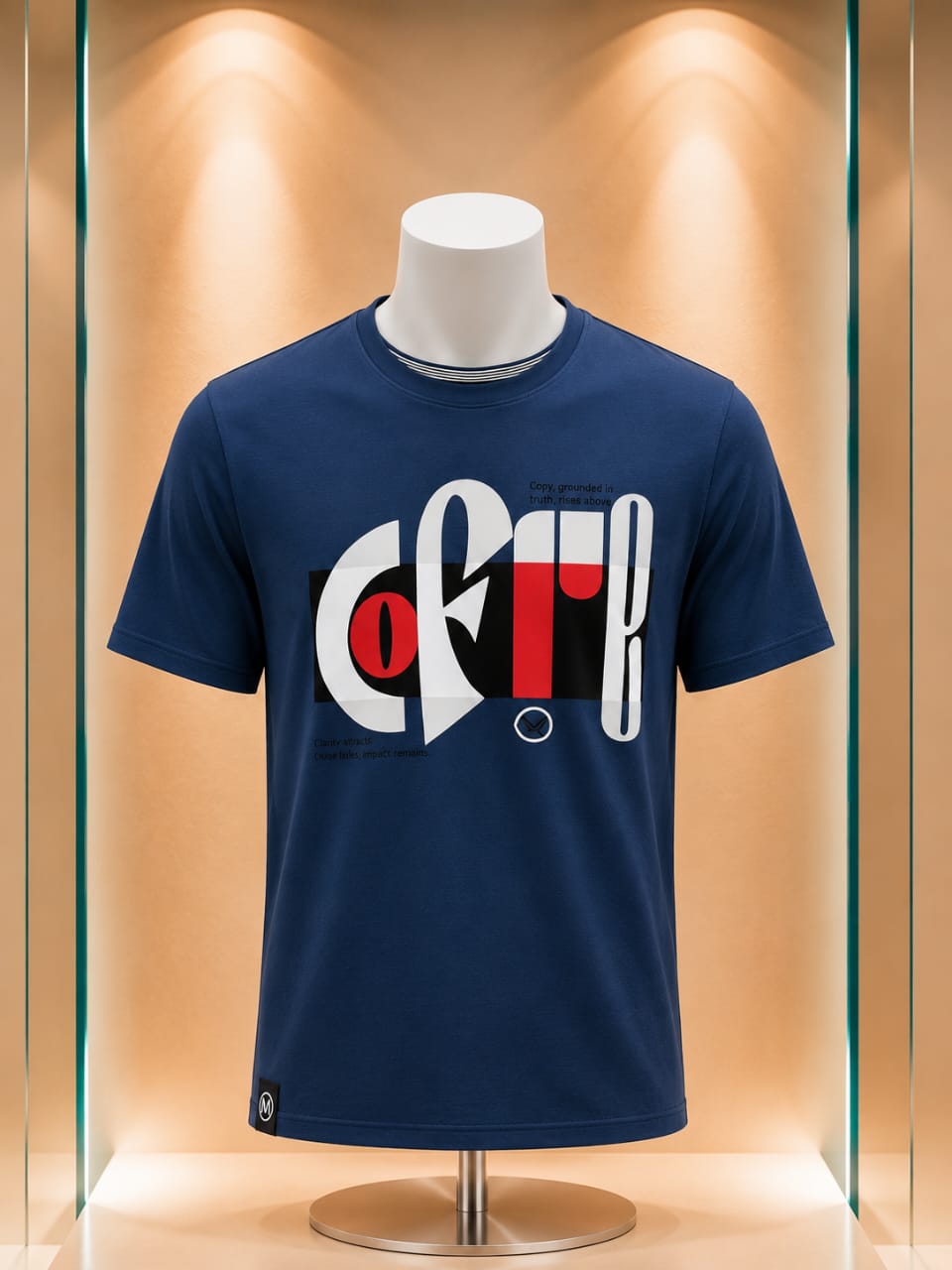 T-shirt bleu marine imprimé graphique