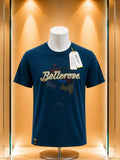 T-shirt bleu pétrole imprimé Bellerose