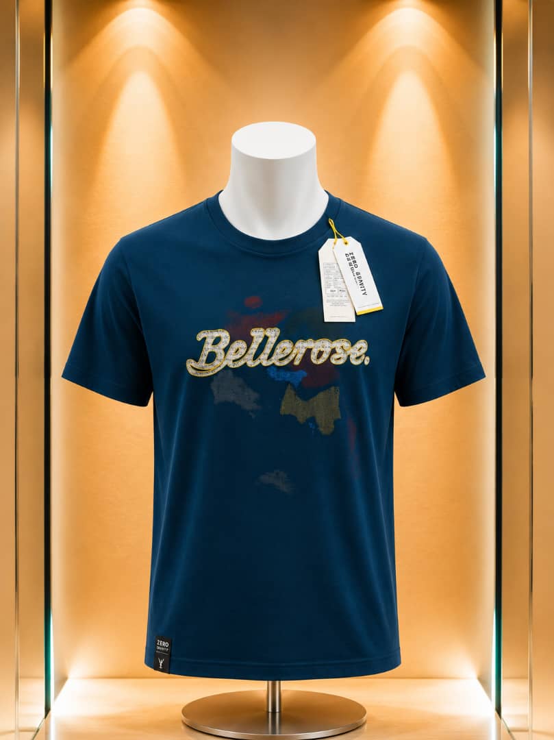 T-shirt bleu pétrole imprimé Bellerose