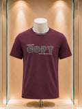 T-shirt bordeaux imprimé Copy