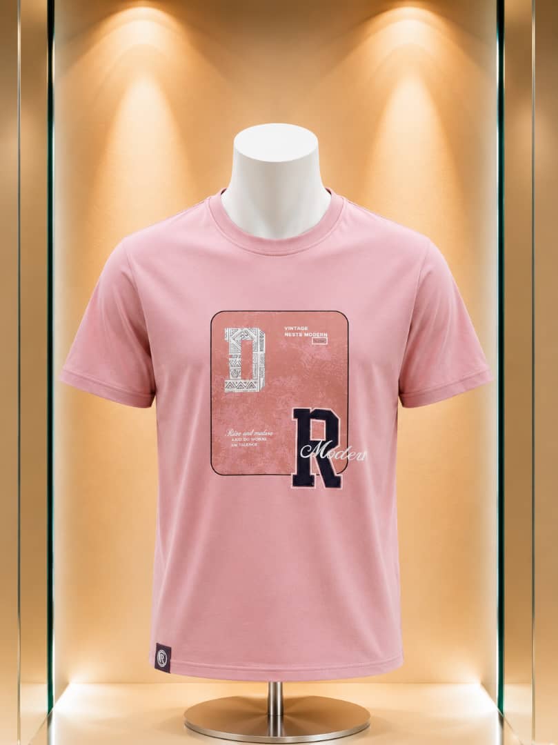 T-shirt rose imprimé Modern