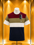 T-shirt colorblock bordeaux kaki bleu marine