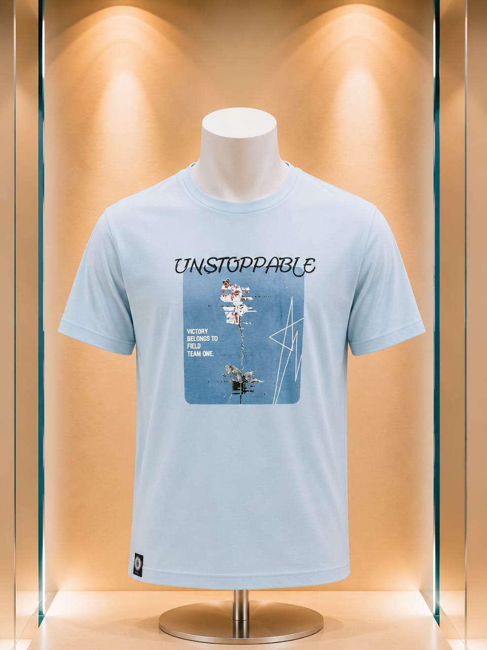 T-shirt bleu clair imprimé Unstoppable