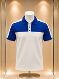 Polo blanc et bleu roi à 3 boutons